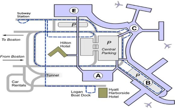 airport terminal map. Logan International Airport